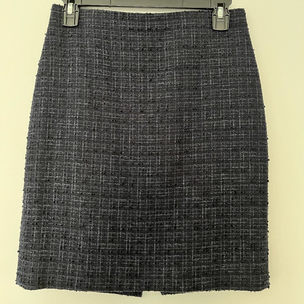 Ann Taylor Navy Tweed Skirt